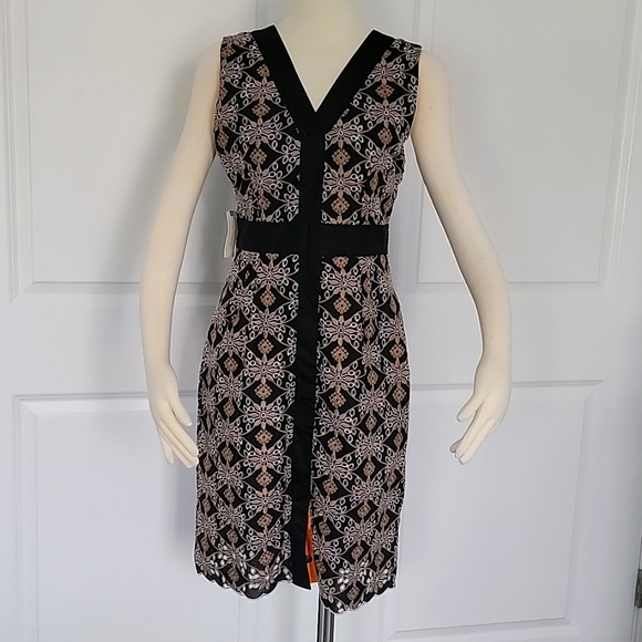 Anthropologie Dresses & Skirts - Anthropologie Black and Pink Patterned Dress